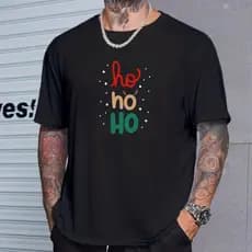 Camisa Camiseta Masculina Feliz Natal HoHoHo 100% Algodão Premium