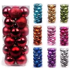 Kit 12 Bolas Bolinhas Decorativas Natalinas 2,5cm Bolas Mista Com Gliter Lisa Fosca Enfeite Pendente Natalino Decorar