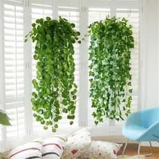 Planta  Pendurada Verde Artificial Parede Folhagem Para Decoração Enfeitar Cordão 2 metros