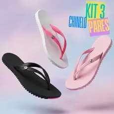 Kit 3 Pares Chinelo Feminino Antiderrapante Ortopédico Confortável Para Verão