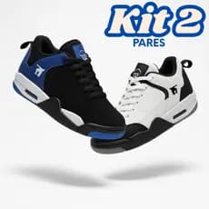 Kit 2 Pares Tênis Masculino Feminino Street Skate Confortável e Leve