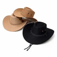 Chapéu De Cowboy Tipo Couro De Aba Grande Larga Chapeu Rodeio Festa Junina Chapéu Country
