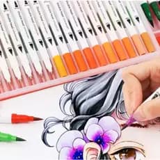 Kit 12 ou 48 Cores com ponta dupla pincel estilo brushpen e ponta fina /Lettering Canetinha/Colorido Art Marker RRT