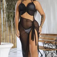 Vestido Saída de Praia Gringa Liso Moda Praia