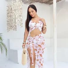 Saida Vestido Roupa de Praia com Puxador  P M e G Saída de Praia luxo