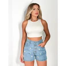 Lukasjeans 5018 short Jeans feminina jeans casual cintuta alta tecido grosso Shorts jeans feminino com bolso short jeans juvenil natural 5018