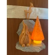 VilaNoel papai noel, gnomo de natal, árvore natal 3d, suporte de pedreira para vila de natal