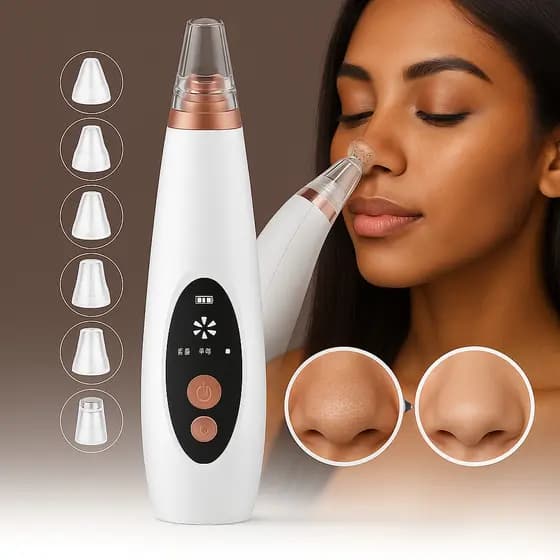 Limpador Elétrico Removedor De Cravos Recarregável Usb 6 Pontas Limpeza Facial Cuidados De Beleza