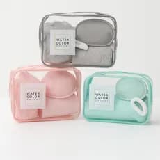 Kit Higiene de Viagem 5 peças com bolsa porta escova pente saboneteira e ducha conjunto compacto