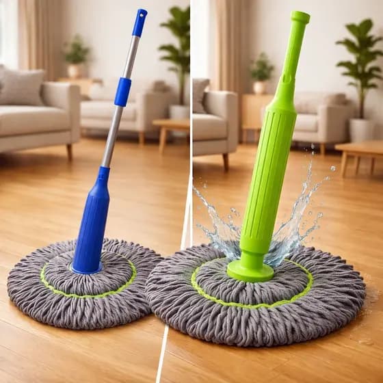 Esfregão Mop Giratório 2 em 1 com sistema de desidratação ideal para piso e azulejo
