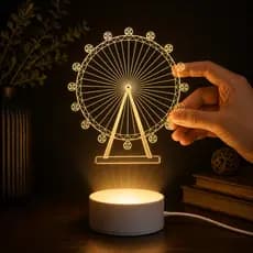 Luminária de Mesa LED 3D Figura Decorativa Luz Ambiente