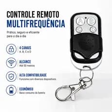 Controle Remoto Universal para Portão Elétrico Eletrônico Garagem com Chaveiro 433mhz 4 Botões