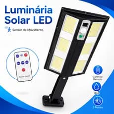 Refletor Solar LED Externo com Sensor de Presença e Controle
