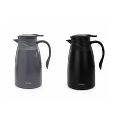Garrafa Térmica Roma 1L Preta Cinza Café Chá Água Conserva Quente Frio Tampa Alça Resistente Leite