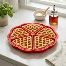 Forma Silicone Antiaderente Waffle 5 Divisões Ovos Chocolate Receitas Air Fryer kit 1 a 5 UN Sortida