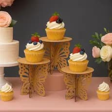 Boleiras MDF Borboleta P M G – Kit Decorativo para Bolos, Cupcakes e Lembrancinhas Achadinhos
