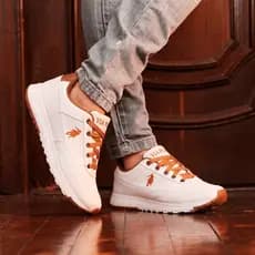 Tenis Masculino Branco Via Polo Casual Social Confortavel Leve Macio Dia A Dia