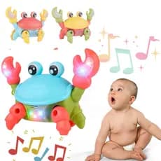 Brinquedo Caranguejo Fujão Musical Som Luz E Movimento Infantil Para Bebês
