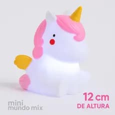 Luminária Unicórnio Infantil LED 12cm Abajur Quarto Decoração