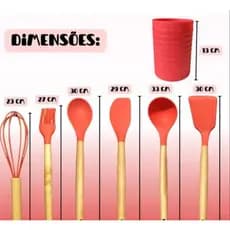 Kit de utensilios de silicone 7 peças.