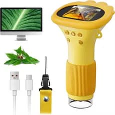 Microscópio de bolso infantil – Microscópio portátil 1000X para crianças | Mini microscópios de foto e vídeo