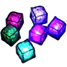 Kit Cubo Gelo Led Pisca Colorido Enfeites Decorar Drinks Bebidas