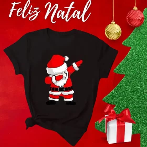 Linda Camiseta Tshirt Camiseta Feliz Natal Merry Christmas Papai Noel Diversos Modelos blusa Premium Postagem 24h