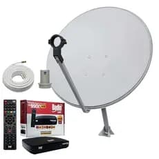 Kit Receptor Digital Bedinsat BS9900S HD + Antena Parabólica 60cm + LNBF + Cabo 15m | Banda Ku