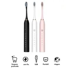 Kit 4 Escova De Dentes substituição  Elétrica Com Cabeça Substituivel inteligente Ultrassônico À Prova D'água
