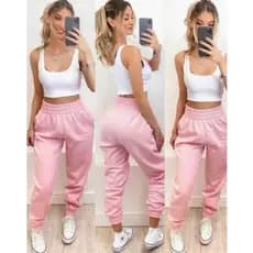 CALÇA MOLETOM JOGGER   CINTURA ALTA COM BOLSO DIVERSAS CORES CALÇA FEMENINA
