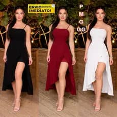 Vestido macaquinho Dunas Com Fenda Lateral Assimétrico    Confortavel e look  Moderno