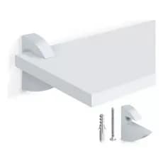 Prateleira 20x40 Branca MDF com Suporte Bico de Tucano para Cozinha Sala Quarto Livros