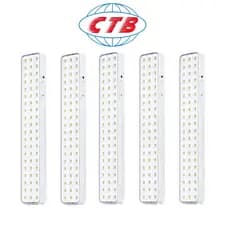 Kit 5 Luminárias Emergência 60 Leds 5w Recarregável 6500k Cor Branco Bivolt 110v/220v