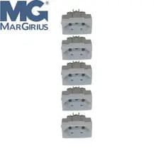 Kit 5 Tomadas 10A Modelo Sleek Margirius Branco 2P+T
