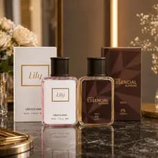 Kit 2 Perfumes 100ml Feminino Masculino Aroma Floral E Amadeirado Uso Diário