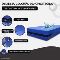 Capa De Colchão Impermeável Hospitalar Antialérgico Solteiro Antiácaro Para Idoso
