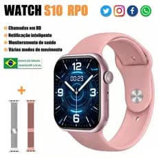 Novo Smartwatch S10 Mini com Pressão, Chamada Bluetooth, Calculadora, Impermeável e Compatível Android/iOS