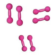Kit 3 Pares Halteres Rosa 1kg 2kg 3kg | Musculação, Funcional e Treino em Casa