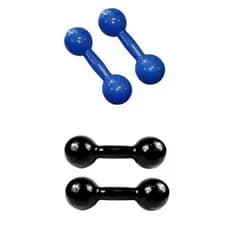 Combo Halteres Profissionais Azul 3 Kg + Halteres Preto 4 Kg (Em Pares)