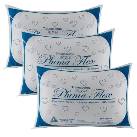 4 Travesseiro De Manta Fibra Mista Promoção, Tecido Tnt, Macio, Confortável