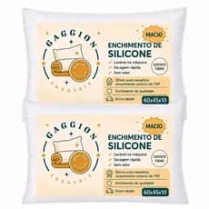 2 Travesseiros de Silicone Premium 60x45cm com Revestimento em TNT
