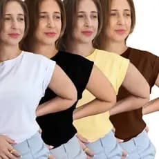 Kit Dois ou um - Blusa Feminina Muscle Tee T Shirt Algodão Basica Camiseta Lisa