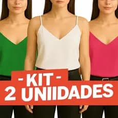 KIT - Duas Regata Social Alça Regulavel Regatinha Basica Duna Premium Verao Inverno
