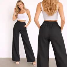 2 Calça Pantalona LINHO Premium Com Bolso PROMOÇÃO Tecido não Amassa