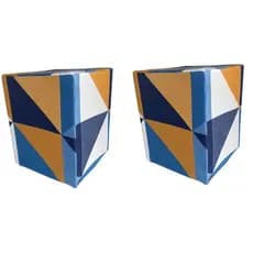 02 Capas Para Puff Quadrado Estampado Malha Gel Luxo 45x35