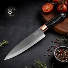 Faca  de cozinha Aço Inox Premium Cabo Ergonômico Marmorizado Afiada