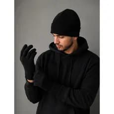 Touca Gorro de Inverno Unissex Preta Lisa Quente Confortável Masculina e Feminina