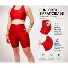 Short Bermuda fitness Poliamida Premium com bolso lateral
