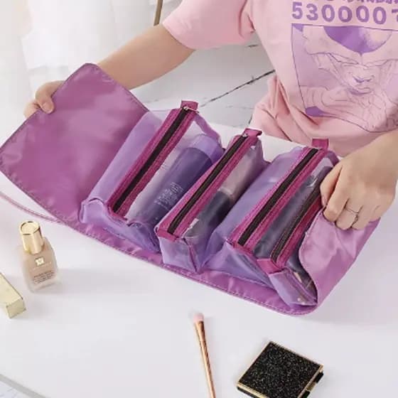 (Melhor Precos) especial Bolsa Portatil Necessaire 4 em 1 Cosmético Viagem armazenamento  / Escovas/Viagem