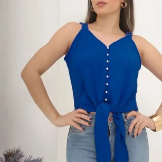 Blusa Regata Duna Elegante – Alças Largas Reguláveis " Envio Rápido